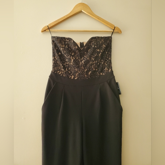 Express Lace Bodice Strapless Sweetheart Jumpsuit - Picture 6 of 16